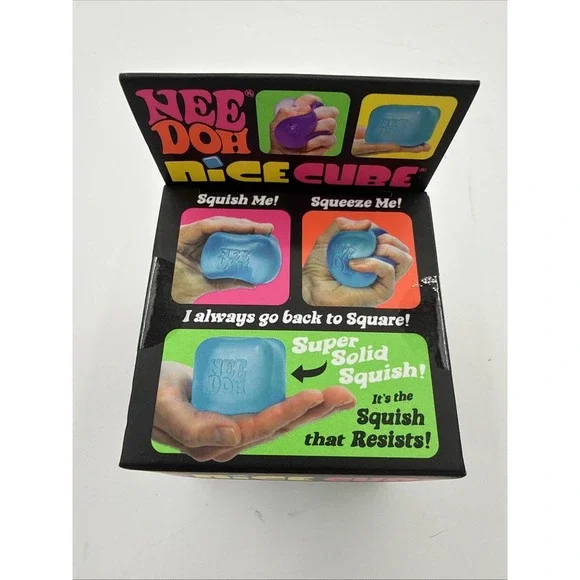 Nee Doh Nice Cube Super Solid Squish Squeeze Ball Purple Squish Purple - Picture 2 of 5